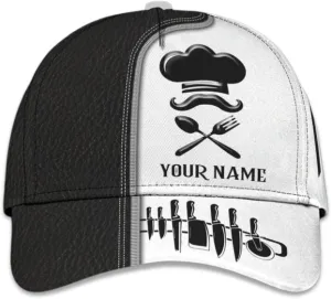 Custom Chef Baseball Cap, Personalized Cooking Hat with Name,Chef Cap,3D Chef Hat for Men Women,Chef Gifts for Birthday
