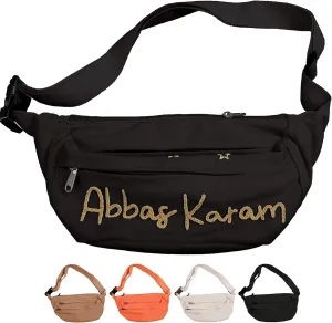 Custom Embroidered Fanny Pack – Personalized Belt Bag & Crossbody for Women – Perfect Travel Companion & Bridesmaid Gift（Black）
