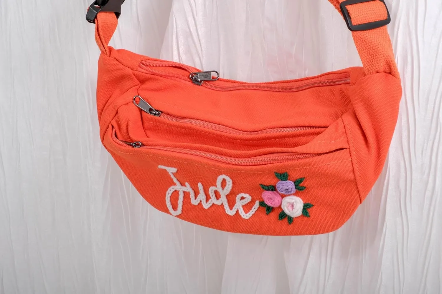 Custom Embroidered Fanny Pack – Personalized Belt Bag & Crossbody for Women – Perfect Travel Companion & Bridesmaid Gift（Black）
