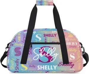 Custom Gym Bag for Women Men Personalized Sports Duffel Bag Waterproof Shoulder Weekender Bag Sports Travel Bag Light Rainbow Lightweight Carry on Training Bag