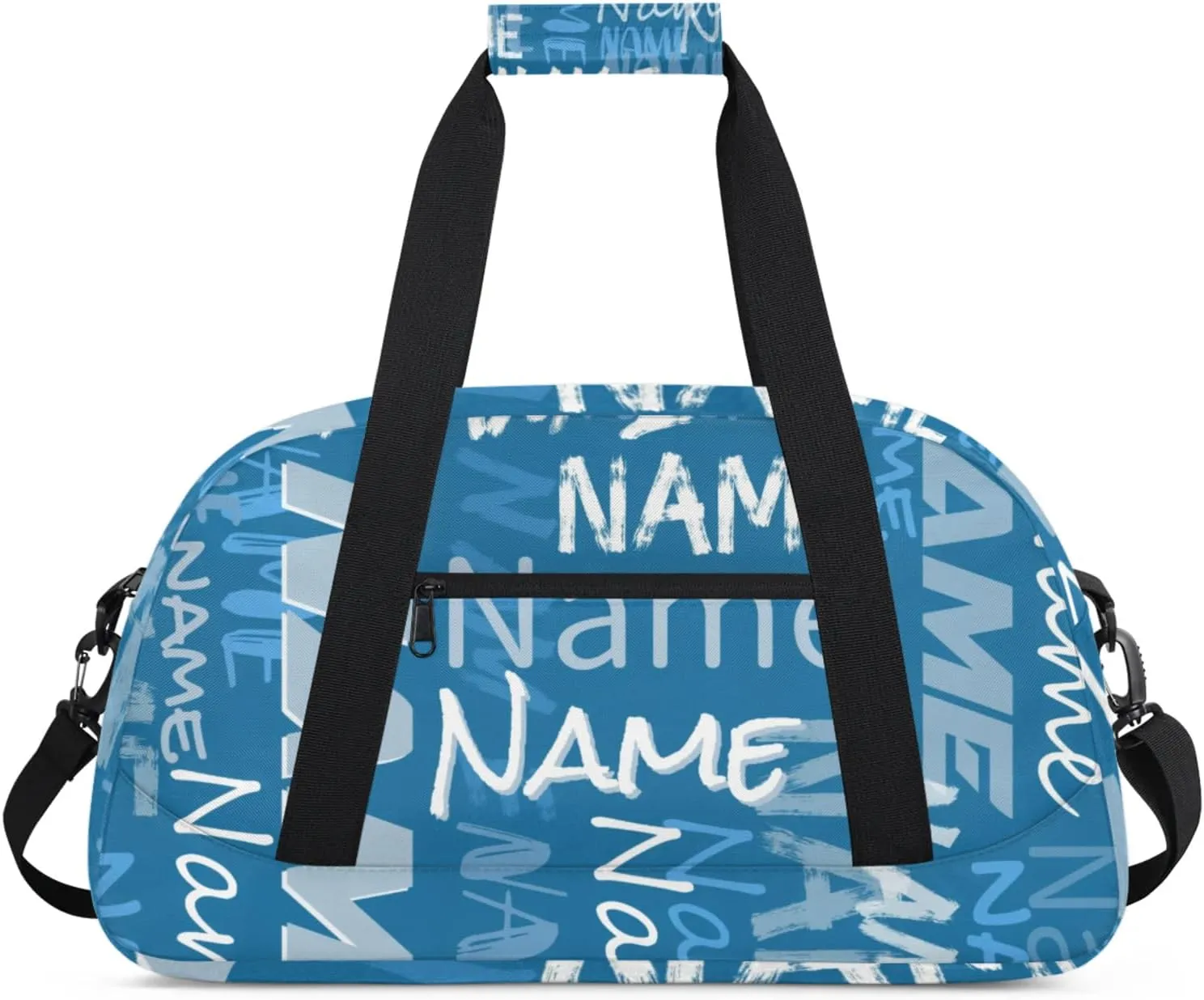 Custom Gym Bag, Personalized Sports Duffel Bag, Waterproof Lightweight Shoulder Weekender Bag, Travel Bag, Carry on Training Bag for Women Men Blue