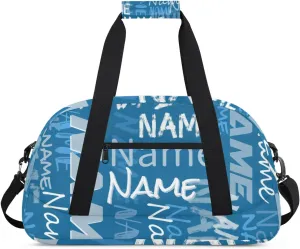 Custom Gym Bag, Personalized Sports Duffel Bag, Waterproof Lightweight Shoulder Weekender Bag, Travel Bag, Carry on Training Bag for Women Men Blue