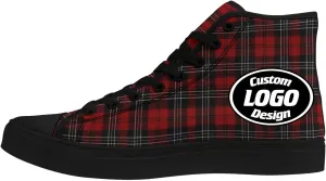 Custom High-Top Canvas Sneakers with Your Logo Image Name Words Trendy Casual Comfort Light Weight Fashion Daily Wear Shoes