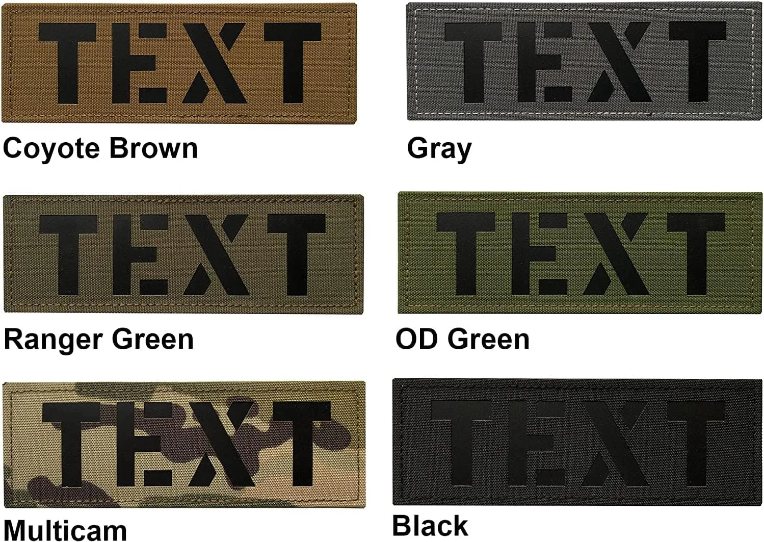 Custom IR Infrared Reflective Name Tape, Customizable Text Personalized Patch with Hook Loo(Customizable, 8.5x3 Inch)