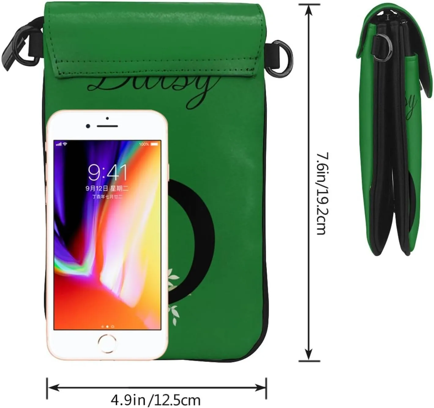 Custom Name Small Crossbody Cell Phone Bag for Women Personalized PU Leather Mini Shoulder Bag Wallet Cellphone Purse with Credit Card Slots and Adjustable Strap (D)