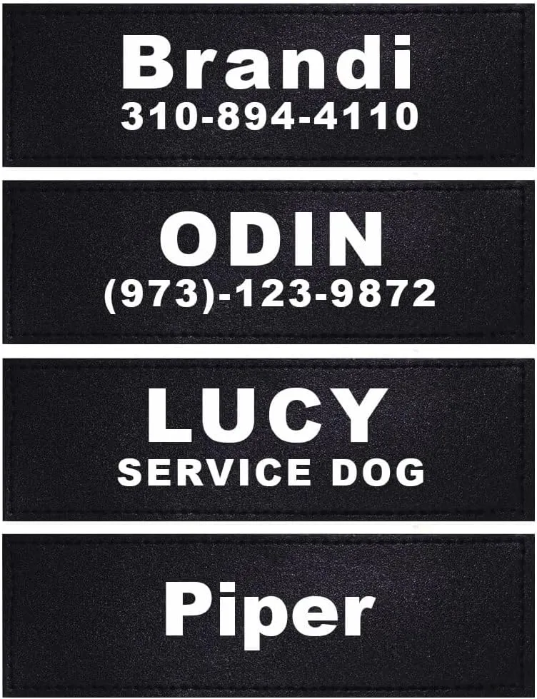Custom Patch for Dog Vest Harness Customizable Text Personalized Patches with Hook Backing Name and Phone Number Service Dog in Training Emotional Support, Pack of 2, 6.3 x 2 in