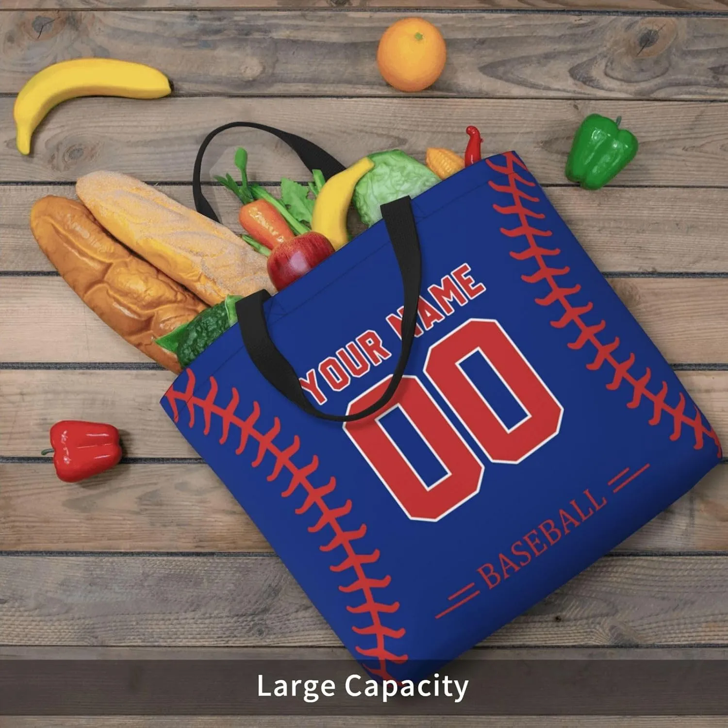 Custom Shoulder Bag Handbag,Personalized Custom Baseball Style Tote Bag,Large Shoulder Tote for Women Men Gift