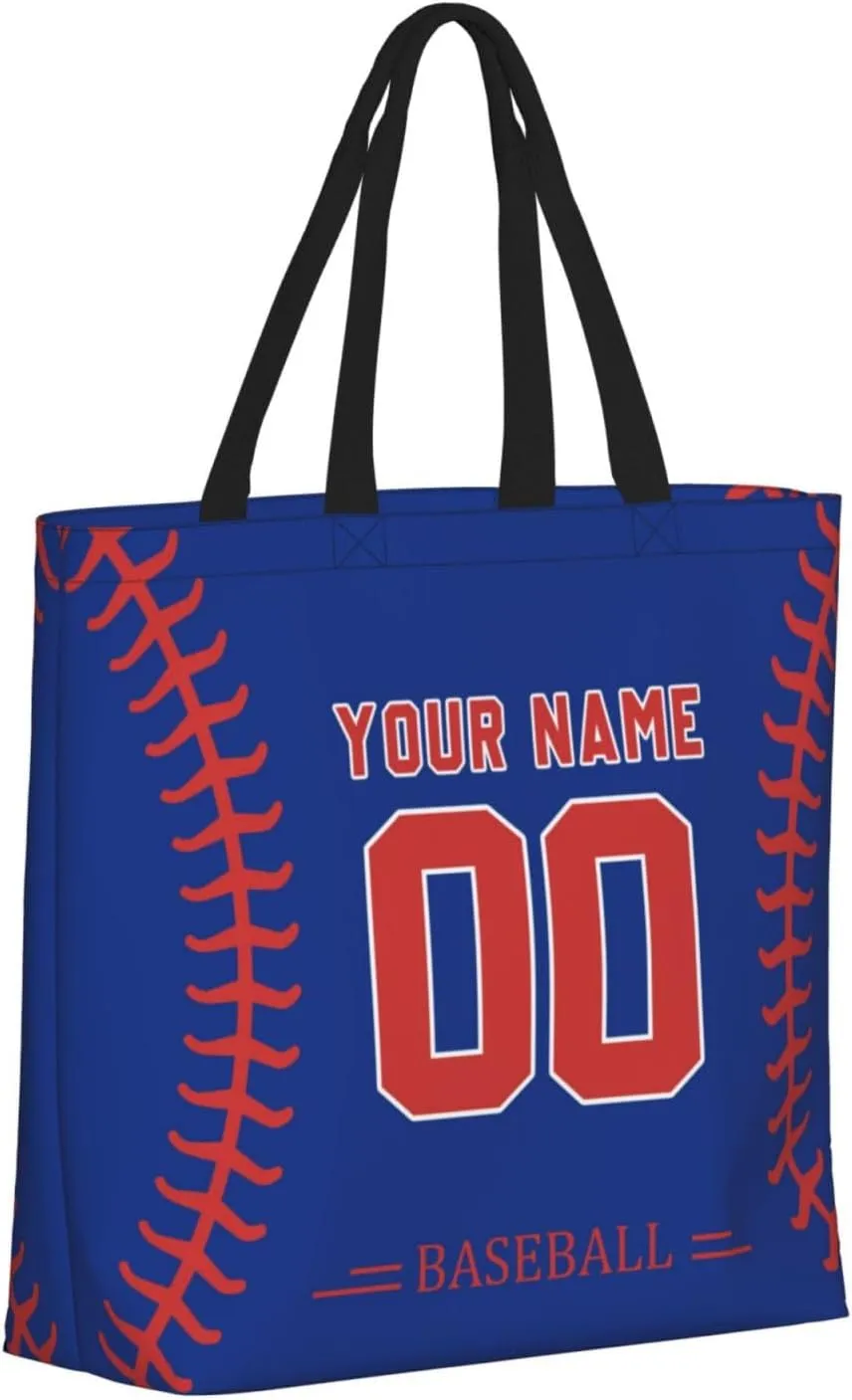 Custom Shoulder Bag Handbag,Personalized Custom Baseball Style Tote Bag,Large Shoulder Tote for Women Men Gift