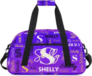 Custom Sport Duffel Bag, Small Gym Bag for Women Personalized Travel Duffle Bag Carry On Weekender Bag Overnight Tote Training Workout Bag Indigo Purple Gradient