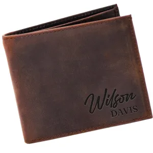 Custom Wallet for Men, Personalized Men Leather Wallet, Men's Birthday Gifts, Customizable Valentines Day & Aniversary Gift for Him, Christmas Gifts for Men, Husband, Grandpa, Dad