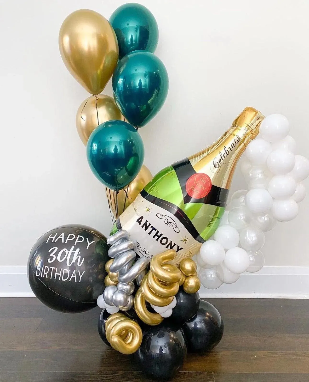 Customizable Champagne Bouquet - Personalize Any Age & Color