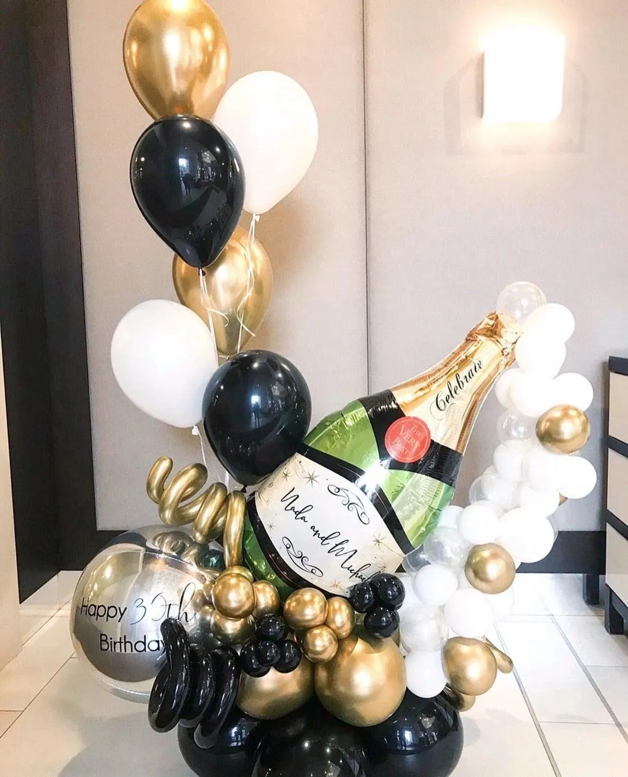 Customizable Champagne Bouquet - Personalize Any Age & Color