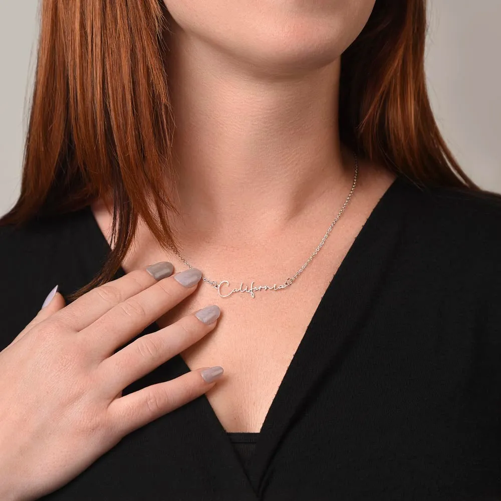 Customizable Name Necklace With Be My Bridesmaid Message Card