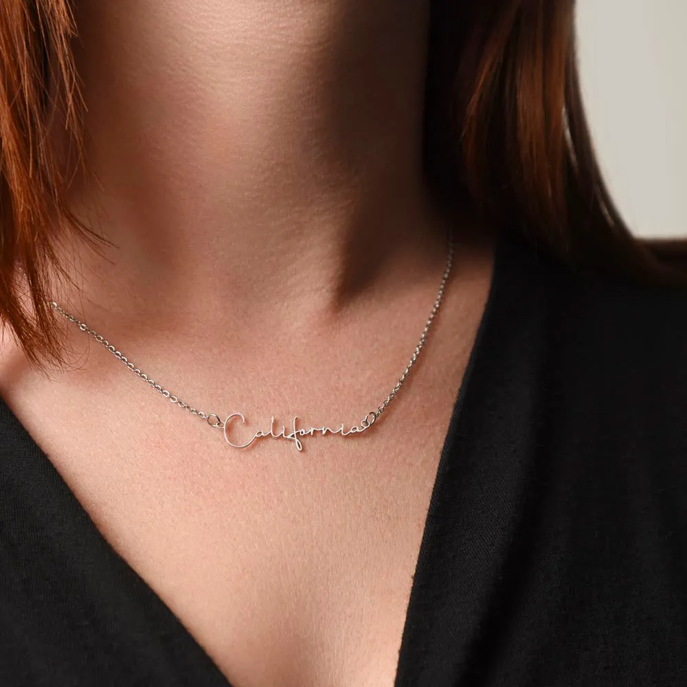 Customizable Name Necklace With Be My Bridesmaid Message Card
