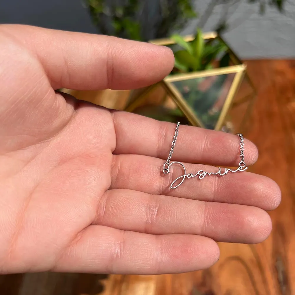 Customizable Name Necklace With Be My Bridesmaid Message Card