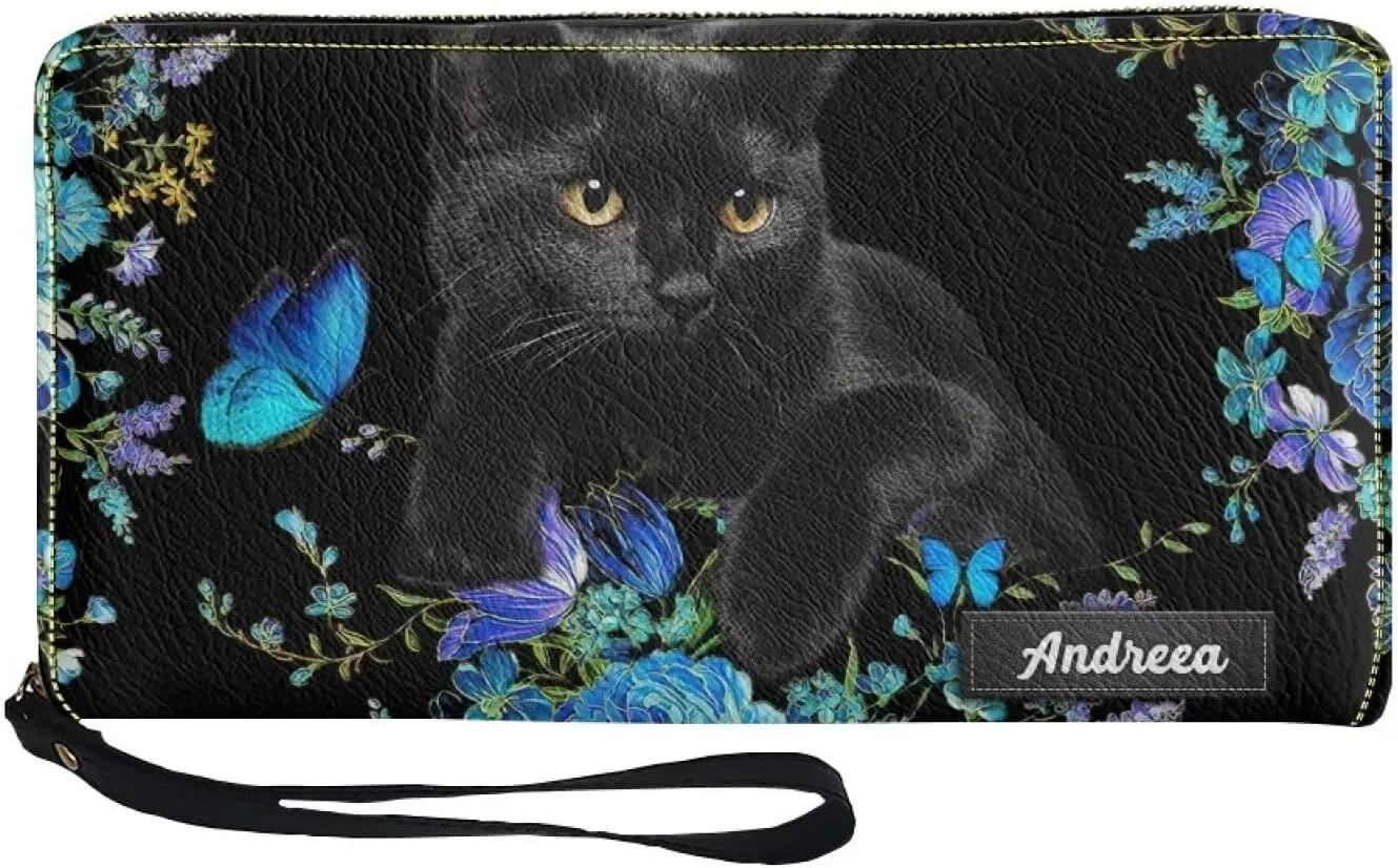 Customizable Name Women Tote Purse and Wallet 2PCS Custom Animals Tote Bag and Wallet for Christmas Gift for Women