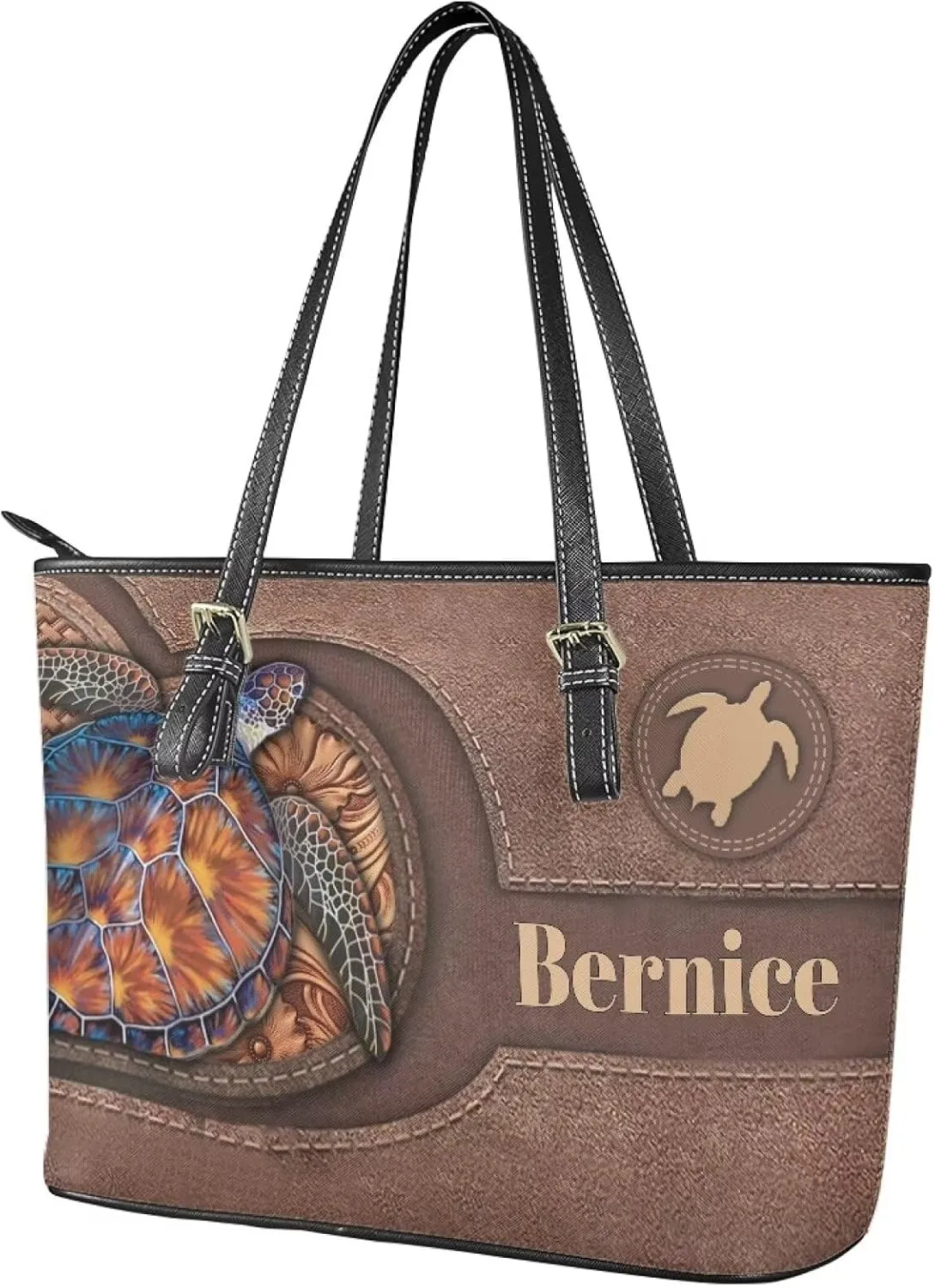 Customizable Name Women Tote Purse and Wallet 2PCS Custom Animals Tote Bag and Wallet for Christmas Gift for Women