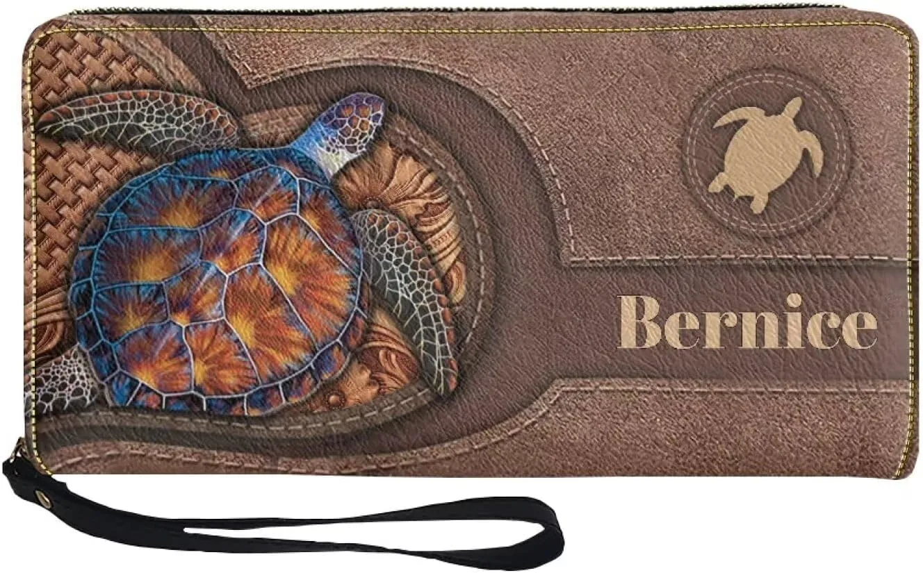 Customizable Name Women Tote Purse and Wallet 2PCS Custom Animals Tote Bag and Wallet for Christmas Gift for Women