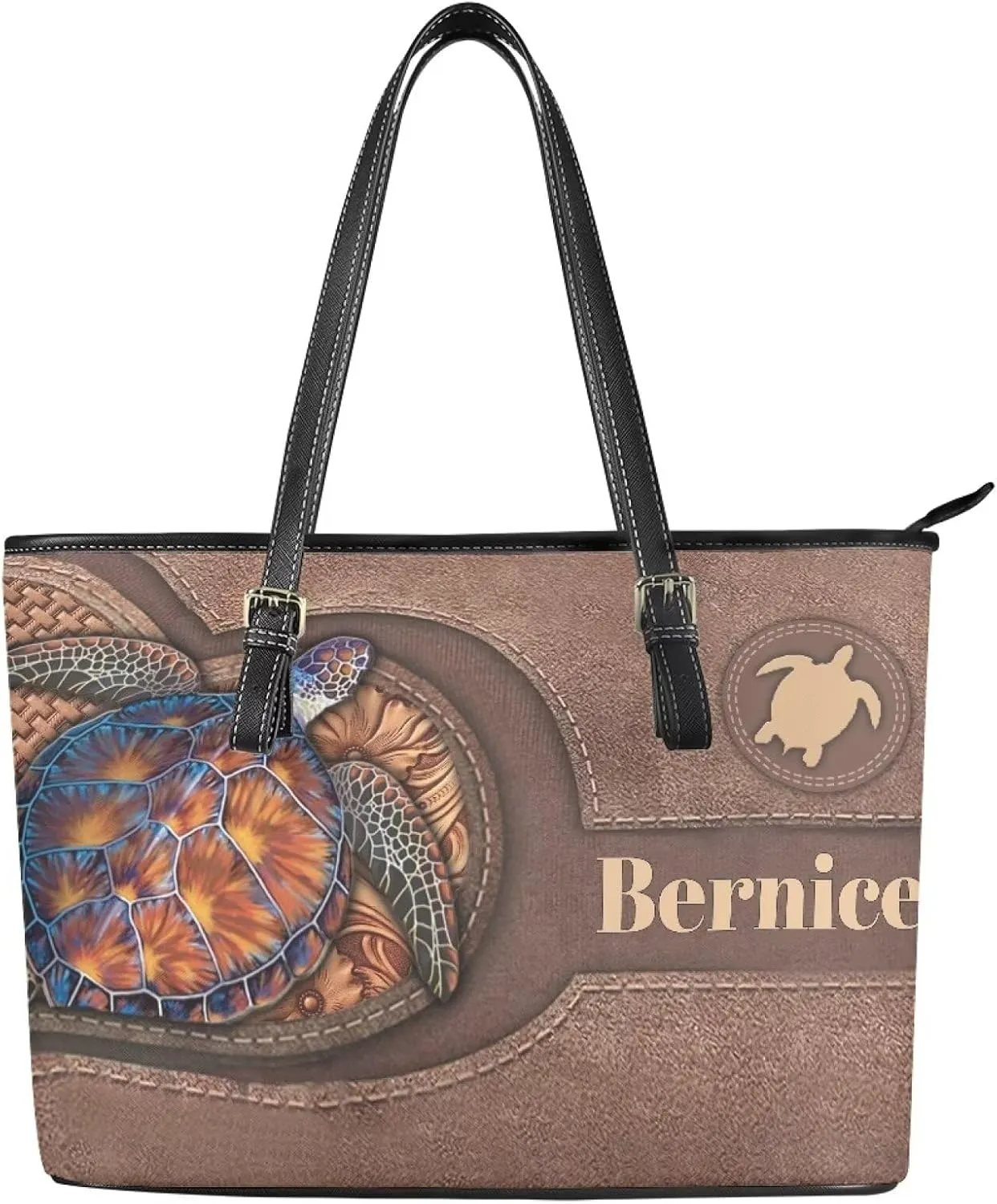 Customizable Name Women Tote Purse and Wallet 2PCS Custom Animals Tote Bag and Wallet for Christmas Gift for Women