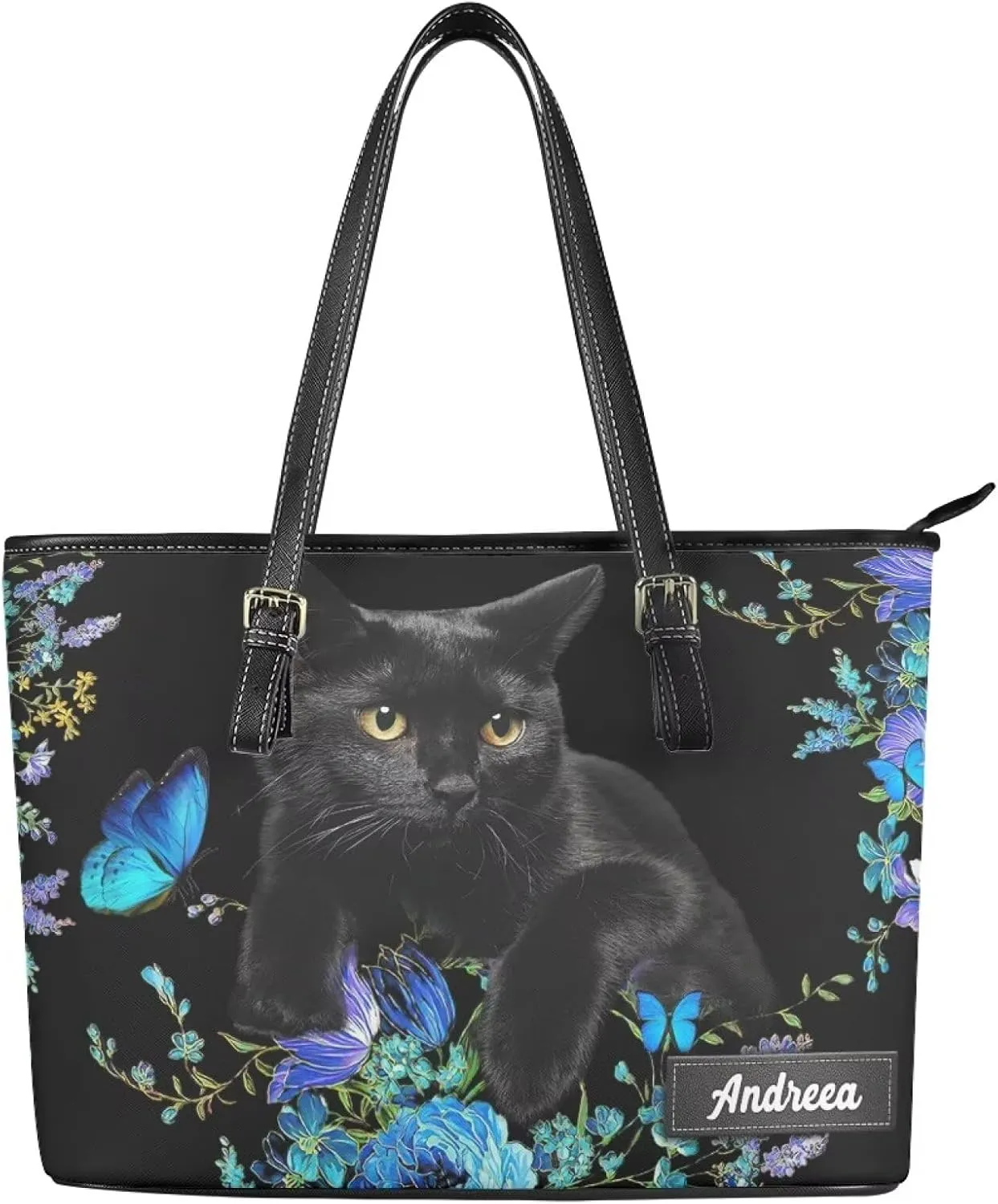 Customizable Name Women Tote Purse and Wallet 2PCS Custom Animals Tote Bag and Wallet for Christmas Gift for Women