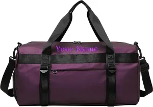 Customizable Sports Duffel Bag with Embroidery Option - 7 Color Reversible Travel and Gym Bag with Wet Bag and Shoe Compartment (19.7x9.8x9.8 in)