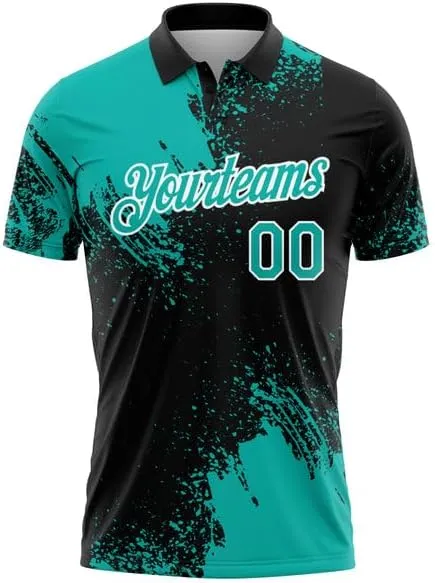 Customizable Team Name, Custom Jersey, Gold Black-White 3D Pattern Design Abstract Brush Stroke