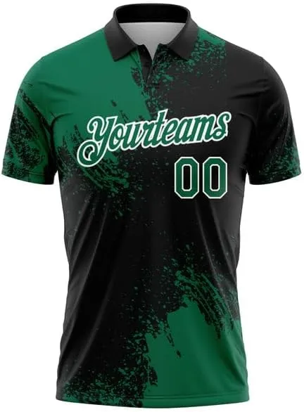 Customizable Team Name, Custom Jersey, Gold Black-White 3D Pattern Design Abstract Brush Stroke