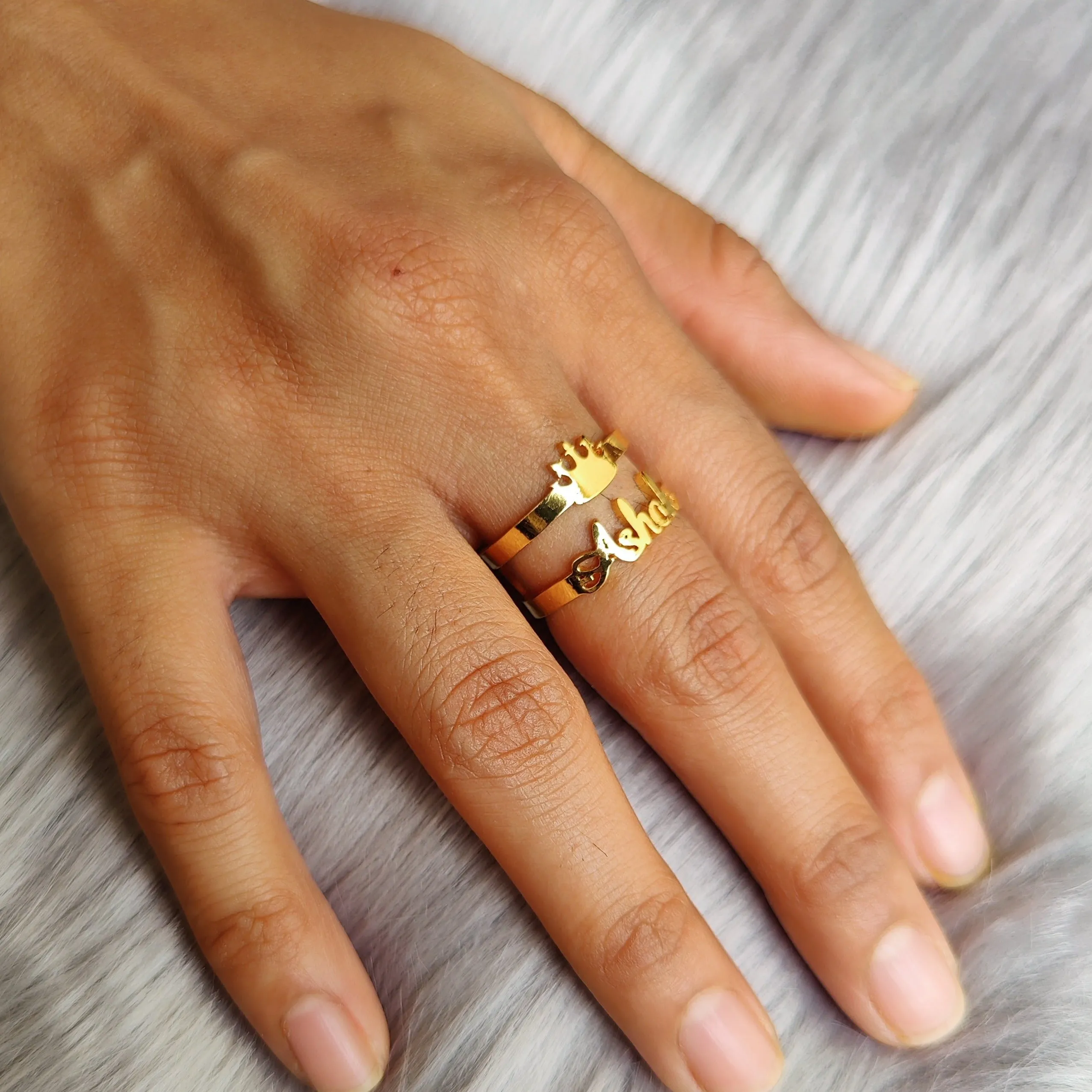 Customize Crown Name Ring