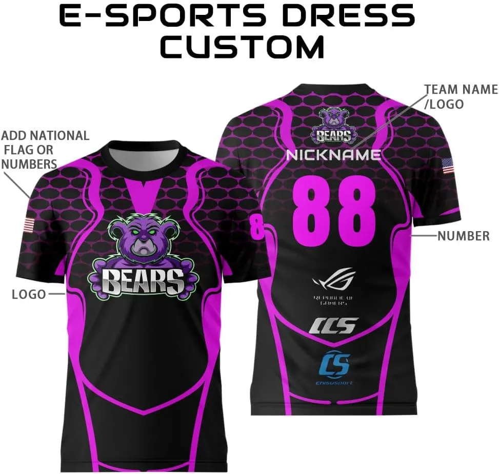 Customize Your Black Jersey with Name and Number Mens Team Uniforms Shirt for Esport Game Soccer Volleyball