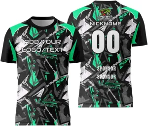 Customize Your Black Jersey with Name and Number Mens Team Uniforms Shirt for Esport Game Soccer Volleyball