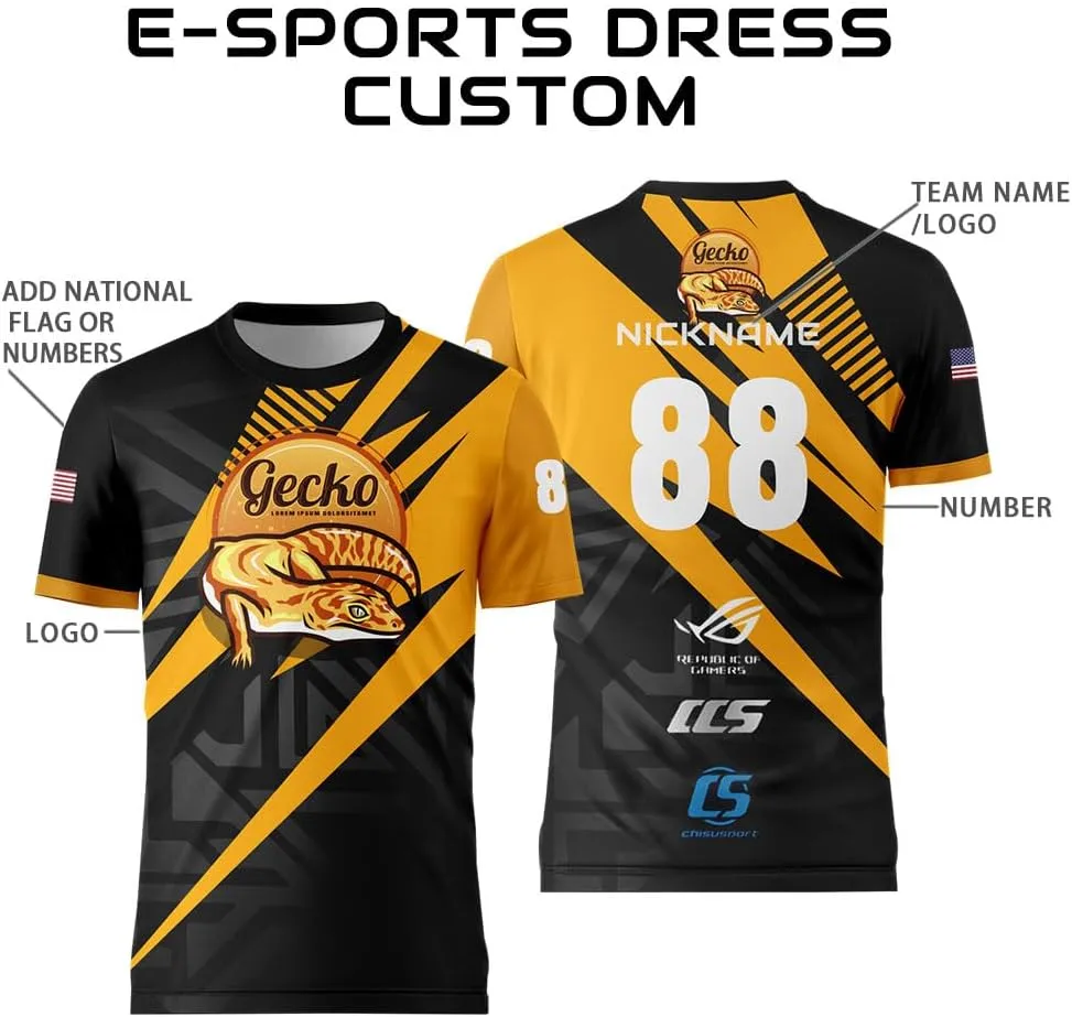 Customize Your Black Jersey with Name and Number Mens Team Uniforms Shirt for Esport Game Soccer Volleyball