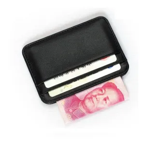 Cyflymder New 100% Sheepskin Genuine Leather Credit Card Case Mini ID Card Holder Small Purse For Man Slim Men's Wallet Cardholder