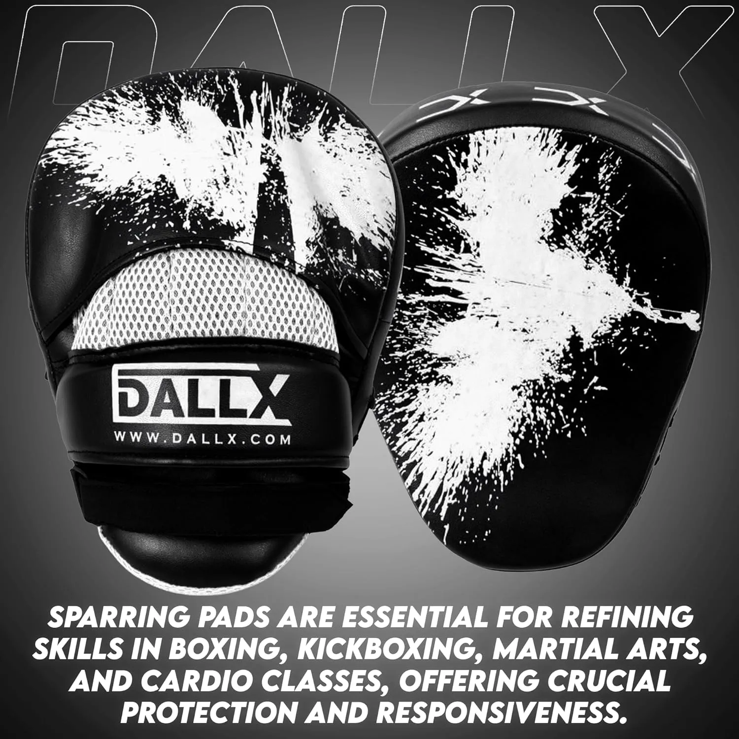 DALLX Sports Punch Mitts Target Focus Pads Hook and Jab Curved for MMA Training Martial Arts Karate Kickboxing Muay Thai with Adjustable Straps Ventilated