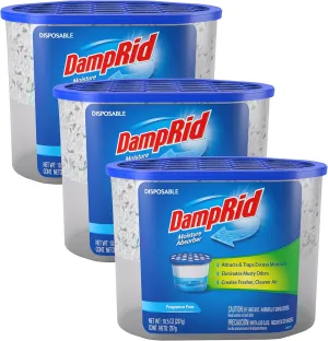 DampRid Fragrance Free Disposable Moisture Absorber - 10.5 oz. Each - 3 Pack – Attracts & Traps Excess Moisture, Eliminates Musty Odors, Creates Fresher, Cleaner Air White