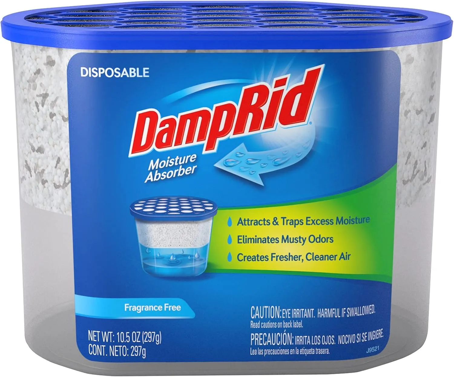 DampRid Fragrance Free Disposable Moisture Absorber - 10.5 oz. Each - 3 Pack – Attracts & Traps Excess Moisture, Eliminates Musty Odors, Creates Fresher, Cleaner Air White