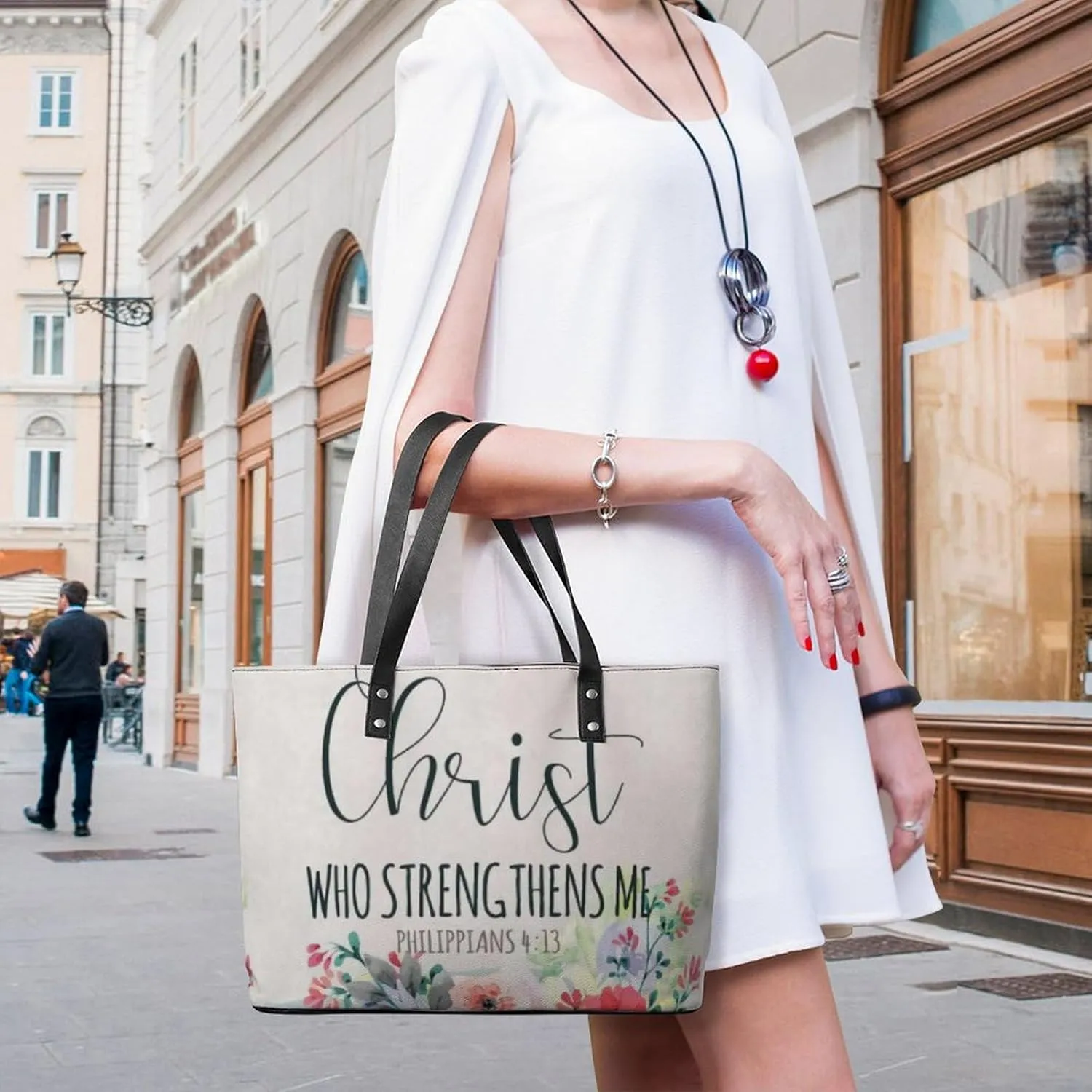 Decorative Beige Stone Leather Handbag Smooth Wrinkle Resistant Lightweight And Convenient