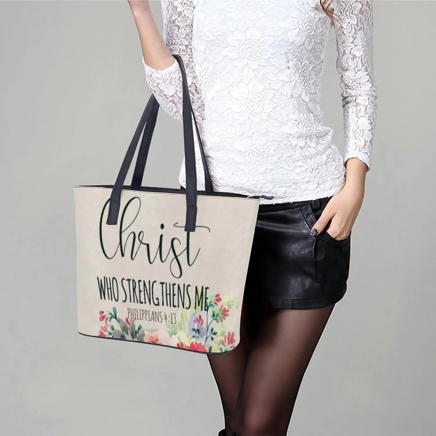 Decorative Beige Stone Leather Handbag Smooth Wrinkle Resistant Lightweight And Convenient