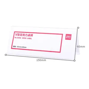 Deli V Shape Acrylic Card Stand 150 x 60mm 9292