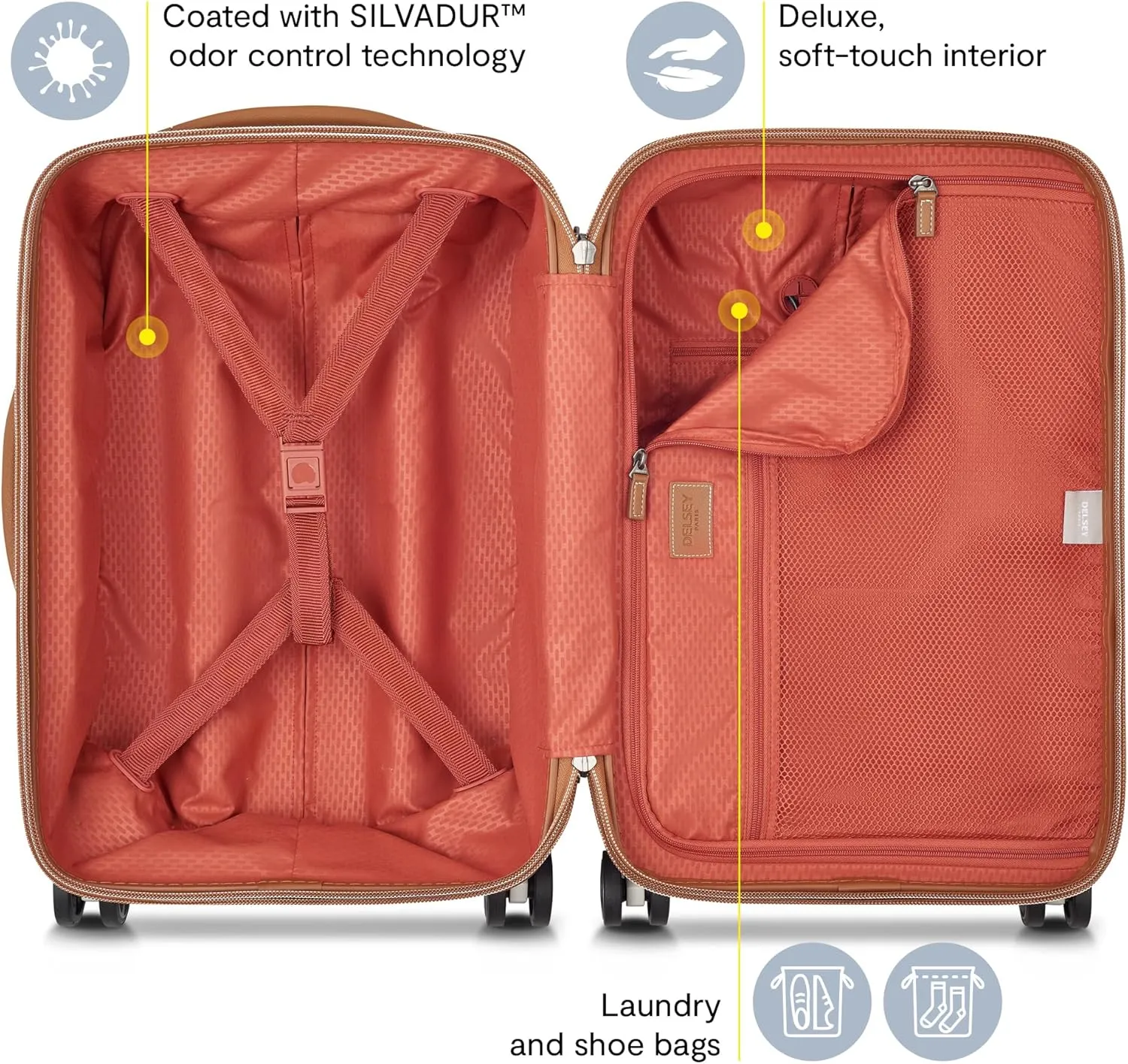 DELSEY PARIS Chatelet Air 2.0 Hardside Luggage with Spinner Wheels, Angora, Carry on 20 Inch