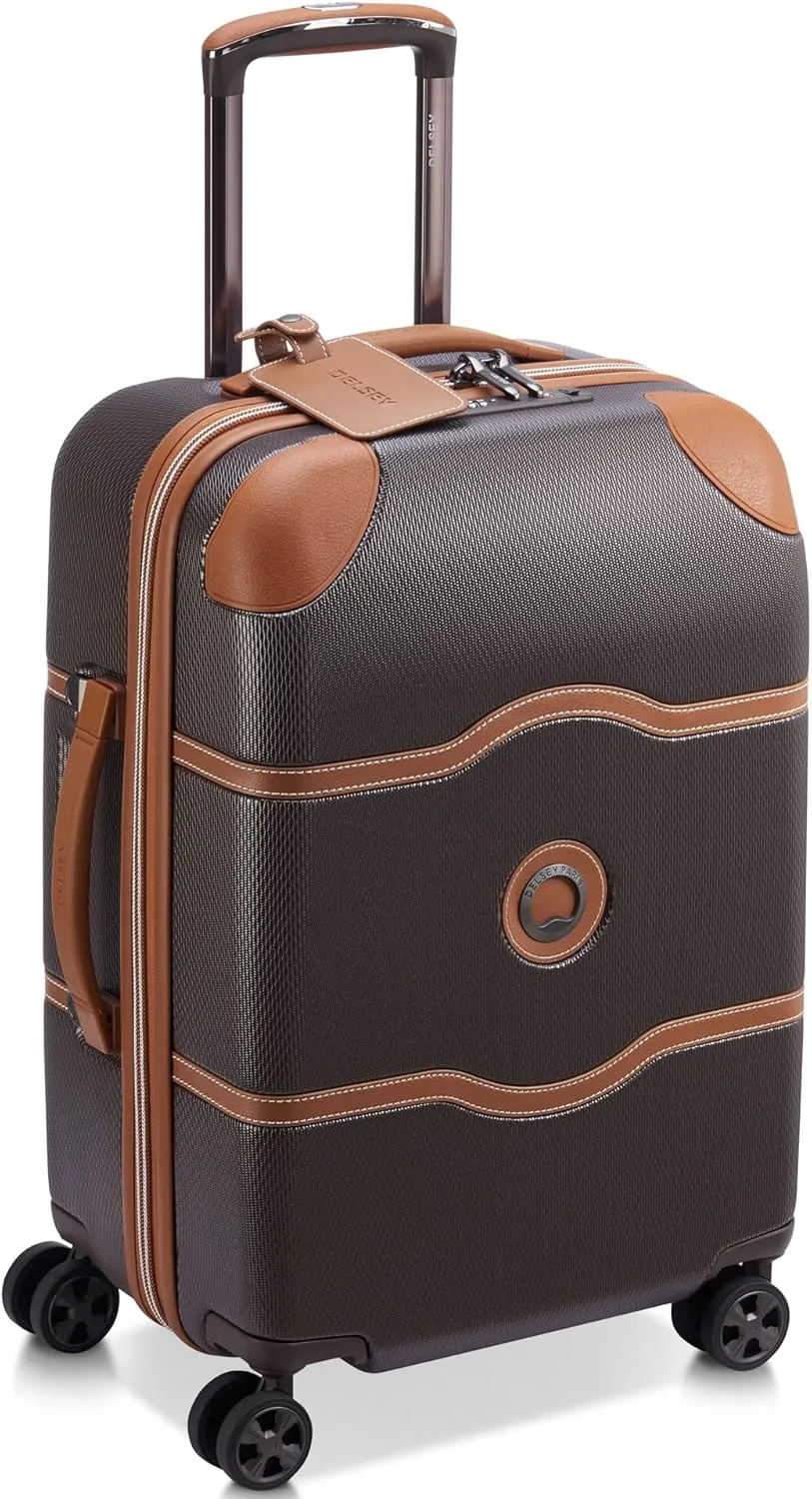 DELSEY PARIS Chatelet Air 2.0 Hardside Luggage with Spinner Wheels, Chocolate Brown, 2 Piece Set, (20/Backpack)