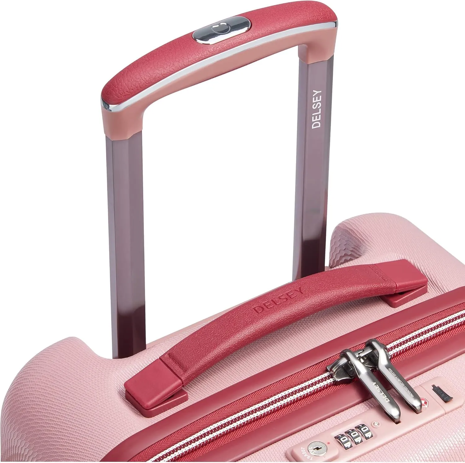 DELSEY PARIS Chatelet Air 2.0 Hardside Luggage with Spinner Wheels, Pink, Carry on 19 Inch