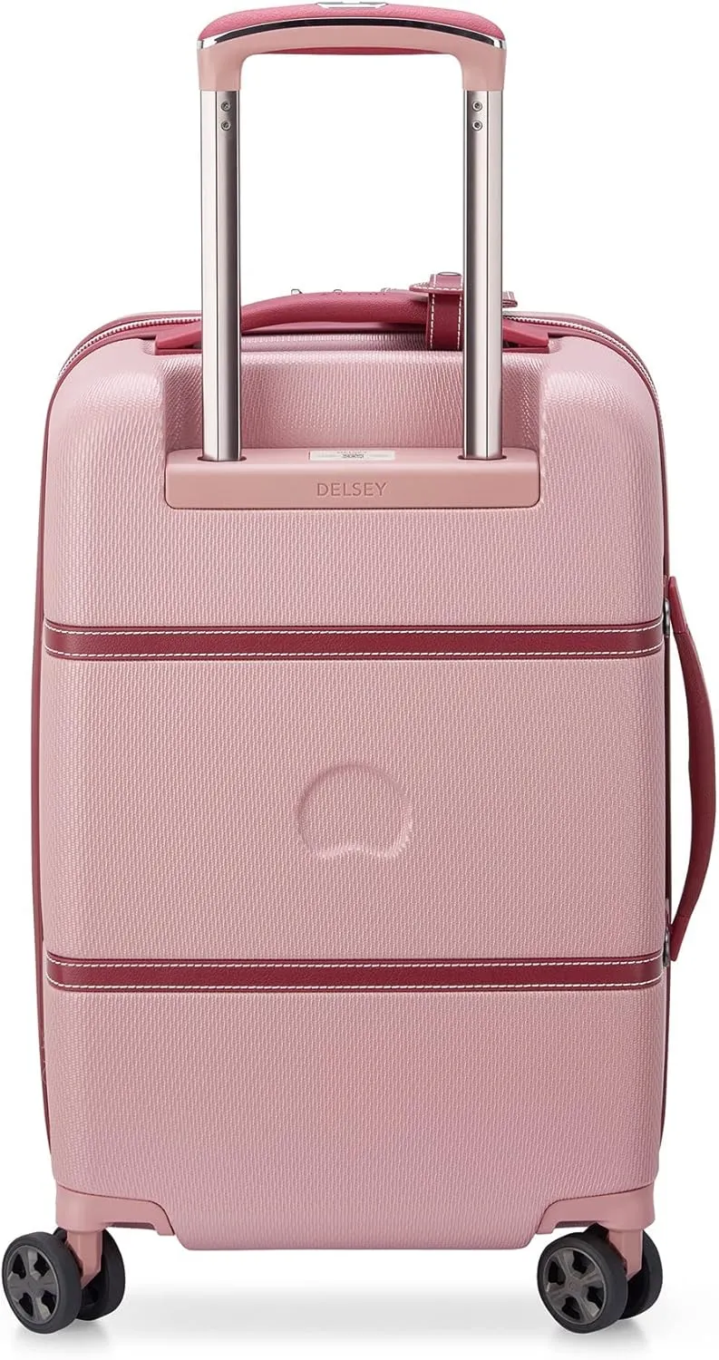 DELSEY PARIS Chatelet Air 2.0 Hardside Luggage with Spinner Wheels, Pink, Carry on 19 Inch