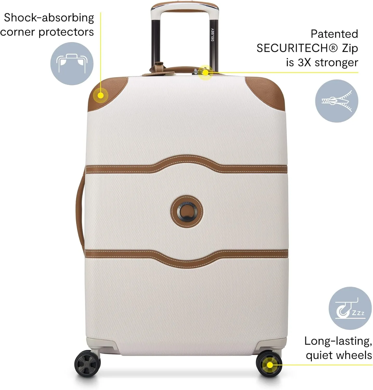 DELSEY PARIS Chatelet Air 2.0 Hardside Luggage with Spinner Wheels, Pink, Carry on 19 Inch