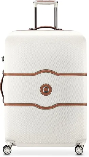 DELSEY PARIS Chatelet Air Hardside Luggage, Spinner Wheels, Champagne White, Checked-Large 28 Inch
