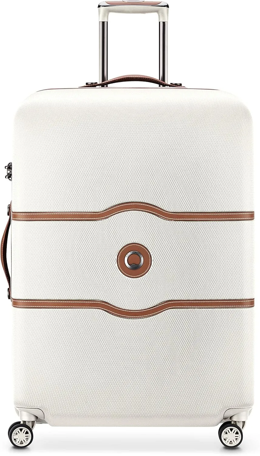 DELSEY PARIS Chatelet Air Hardside Luggage, Spinner Wheels, Champagne White, Checked-Large 28 Inch