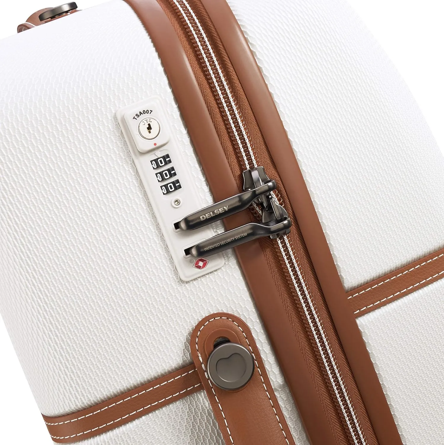 DELSEY PARIS Chatelet Air Hardside Luggage, Spinner Wheels, Champagne White, Checked-Large 28 Inch
