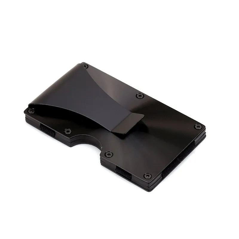 DIENQI Anti Rfid Metal Bank Credit Card Holder Men Minimalist Wallets Slim Thin Tactical Business ID Cardholder Case Male Purse