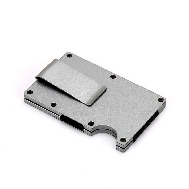 DIENQI Anti Rfid Metal Bank Credit Card Holder Men Minimalist Wallets Slim Thin Tactical Business ID Cardholder Case Male Purse
