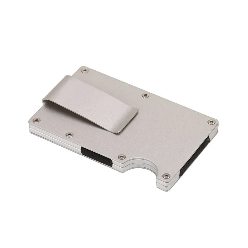 DIENQI Anti Rfid Metal Bank Credit Card Holder Men Minimalist Wallets Slim Thin Tactical Business ID Cardholder Case Male Purse