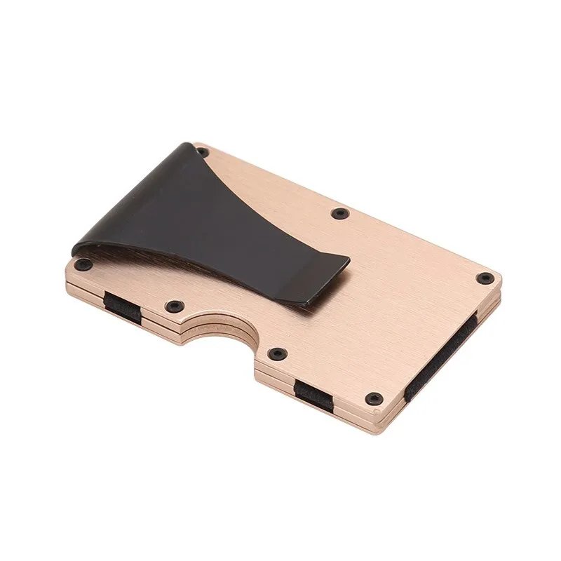 DIENQI Anti Rfid Metal Bank Credit Card Holder Men Minimalist Wallets Slim Thin Tactical Business ID Cardholder Case Male Purse